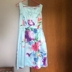 Floral taffeta dress